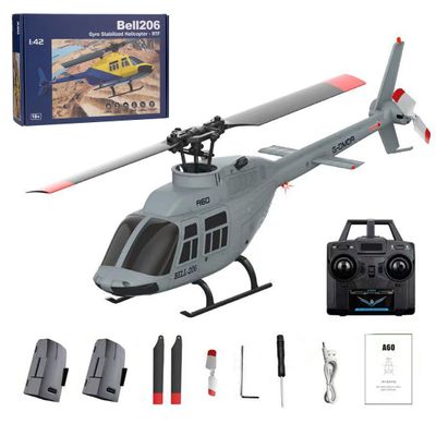A60 1/42 206 90-Class RC Helicopter for Adults, 2.4G 4CH Flybarless Single-Rotor Remote Control Helicopter with Optical Flow Altitude Hold, RC Aircraft Model Toy Gift -RTF
