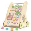Wooden Baby Walker,Adjustable Speed Push Walker with Wheels and Learning Activity Center,Montessori Walker for Babies 12 Months,Baby Walker Push Toys for Baby Boys and Girls Gifts (Natural) view 1