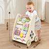 Wooden Baby Walker,Adjustable Speed Push Walker with Wheels and Learning Activity Center,Montessori Walker for Babies 12 Months,Baby Walker Push Toys for Baby Boys and Girls Gifts (Natural) view 3