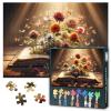 1000 Pieces Jigsaw Puzzle for Adults - an Open Book, Belicate Flowers Spread Between Pages 28x20 Inch Impossible Puzzle Parlour Games,Educational Jigsaw Puzzles view 1