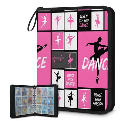 Cmizedevise Ballet Dancer 9 Pocket Trading Card Binder, Dance Card Binder Holder Fits 900 Cards With 50 Sleeves, Portable Collection Card Ablum for TCG, Sports Cards