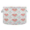 YANENDIE Cotton Rope Basket 20"x14" Large Rope Storage Basket with Handle, Flowers and Heart Blanket Basket for Living Room, Laundry, Nursery, Home Decor view 1