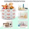 YANENDIE Cotton Rope Basket 20"x14" Large Rope Storage Basket with Handle, Flowers and Heart Blanket Basket for Living Room, Laundry, Nursery, Home Decor view 4