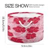 YANENDIE Cotton Rope Basket 20"x14" Large Rope Storage Basket with Handle, Hibiscus Pink Blanket Basket for Living Room, Laundry, Nursery, Home Decor view 2