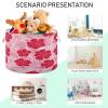 YANENDIE Cotton Rope Basket 20"x14" Large Rope Storage Basket with Handle, Hibiscus Pink Blanket Basket for Living Room, Laundry, Nursery, Home Decor view 4