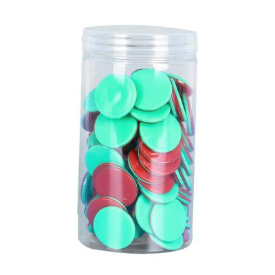 100 Pieces Two Color Counters for Math Practice, Bingo Chips Math Counters for Kids Classroom Learning Games with Storage Bucket- Red Green