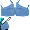 2 Pack Universal Side Sling Stroller Organizer with Mesh Cargo Net,Adjustable and Non-Slip Stroller Storage Bags, Portable Side Sling Stroller Cargo Net for Baby Accessories(Blue) view 1