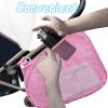 2 Pack Universal Side Sling Stroller Organizer with Mesh Cargo Net,Adjustable and Non-Slip Stroller Storage Bags, Portable Side Sling Stroller Cargo Net for Baby Accessories(Pink) view 4