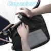 2 Pack Universal Side Sling Stroller Organizer with Mesh Cargo Net,Adjustable and Non-Slip Stroller Storage Bags, Portable Side Sling Stroller Cargo Net for Baby Accessories(Black) view 4