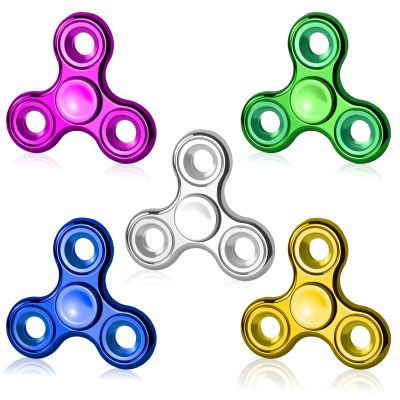 Aveloki Fidget Toys Adults 5 Pack,Electroplated Metal Fidget Spinner Stress Reducer,High Speed 3-5 Min Quite Spins,Fidgets for Adults & Teens & Kids Age 6+,Valentines Day Gifts