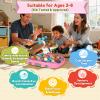 2-Player Whack Game Mole - Toys for Age 3-12 Kids,2 Hammers,3 Modes with Sound & Light,Safe Educational Pounding Toy,Birthday for 3 4 5 6+ Year Old Boys Girls,Pink view 3