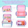 LoDrid Carrying Case Compatible with Little Tikes Story Dream Machine Books Starter Set, Lightweight Fluffy Travel Storage Bag with Multiple Pockets for Projector, Storybook/Character, Pink, Bag Only view 2