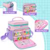 LoDrid Carrying Case Compatible with Little Tikes Story Dream Machine Books Starter Set, Lightweight Fluffy Travel Storage Bag with Multiple Pockets for Projector, Storybook/Character, Pink, Bag Only view 3