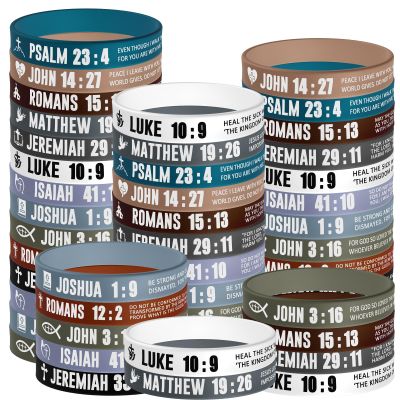 60Pcs Bible Verses Silicone Motivational Wristbands - Bulk Scripture Quote Rubber Wristbands Christian Bracelets Rubber Bracelets Sobriety Gifts for Easter Carnival Party Favors Men and Women