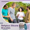 60Pcs Bible Verses Silicone Motivational Wristbands - Bulk Scripture Quote Rubber Wristbands Christian Bracelets Rubber Bracelets Sobriety Gifts for Easter Carnival Party Favors Men and Women view 4