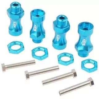12mm to 17mm Wheel Hex Adapters for 1/10 to 1/8 RC Car Tire Upgrade - 4pcs Set (Sky Blue)