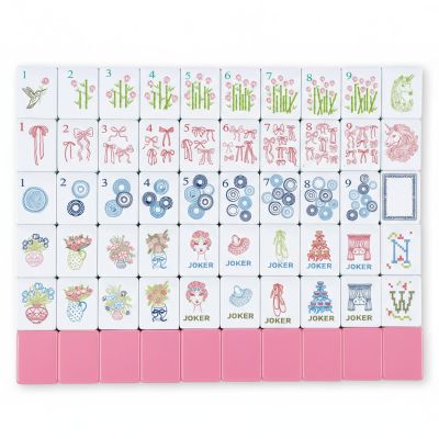Arrowbash 160 Pcs Mini Mahjong Tiles Set 1.2 Inch Tiles American Mahjong Game with 8 Different Patterns Mah Jong Block Set for Mahjongs Lovers
