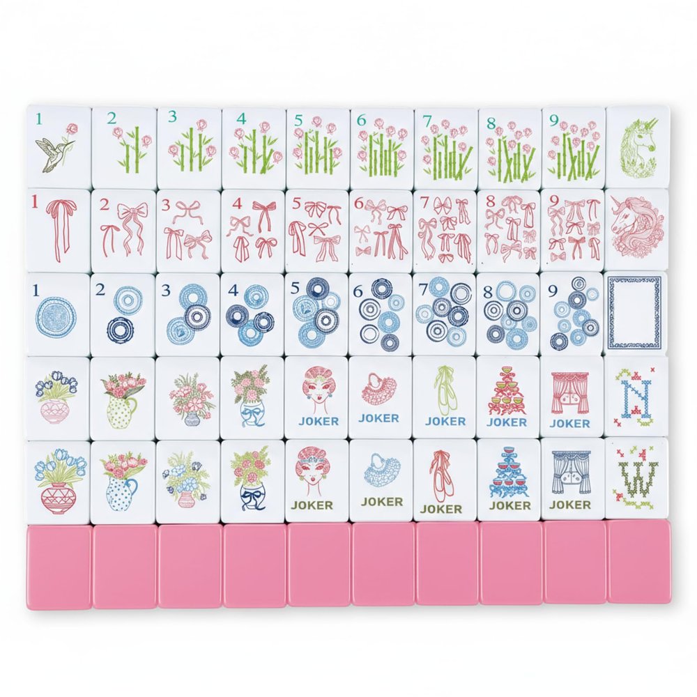 Arrowbash 160 Pcs Mini Mahjong Tiles Set 1.2 Inch Tiles American Mahjong Game with 8 Different Patterns Mah Jong Block Set for Mahjongs Lovers