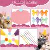 24 Pcs Mini Party Hat for Stuffed Animals, Birthday Party Cone Hats with Bows and Elastic Strings for Dolls Dog Cat Rabbit Puppies Assorted Animal Birthday Decorations view 3