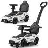 Costzon Push Car for Toddlers, 3 in 1 Licensed Maserati Stroller Sliding Walking Car with Handle, Guardrail, Under Seat Storage, Horn & Music, Foot to Floor Kids Ride On Toys for Boys Girls (White) view 1