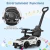 Costzon Push Car for Toddlers, 3 in 1 Licensed Maserati Stroller Sliding Walking Car with Handle, Guardrail, Under Seat Storage, Horn & Music, Foot to Floor Kids Ride On Toys for Boys Girls (White) view 4