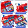 Calculator Cash Register Toy Gift for Kids Age 3, 4, 5, 6, 7, 8+ Year Old, 120 Pcs Grocery Store Playset with Microphone, Grocery Boxes, Credit Card, Red Play Cash Register for Toddlers Kids 4-8 view 3