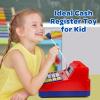 Calculator Cash Register Toy Gift for Kids Age 3, 4, 5, 6, 7, 8+ Year Old, 120 Pcs Grocery Store Playset with Microphone, Grocery Boxes, Credit Card, Red Play Cash Register for Toddlers Kids 4-8 view 4