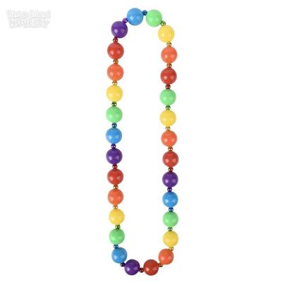 42.5 Inch Rainbow Ball Necklace - 12 Count