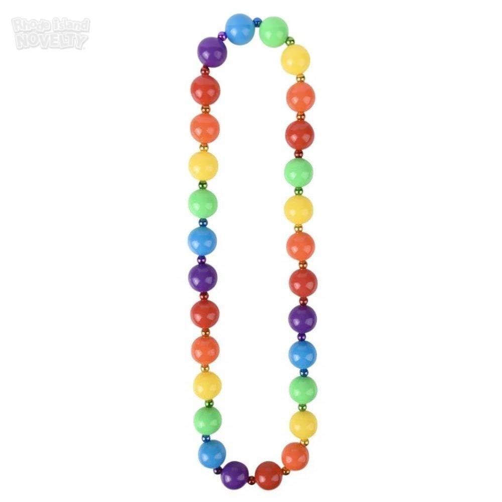 42.5 Inch Rainbow Ball Necklace - 12 Count