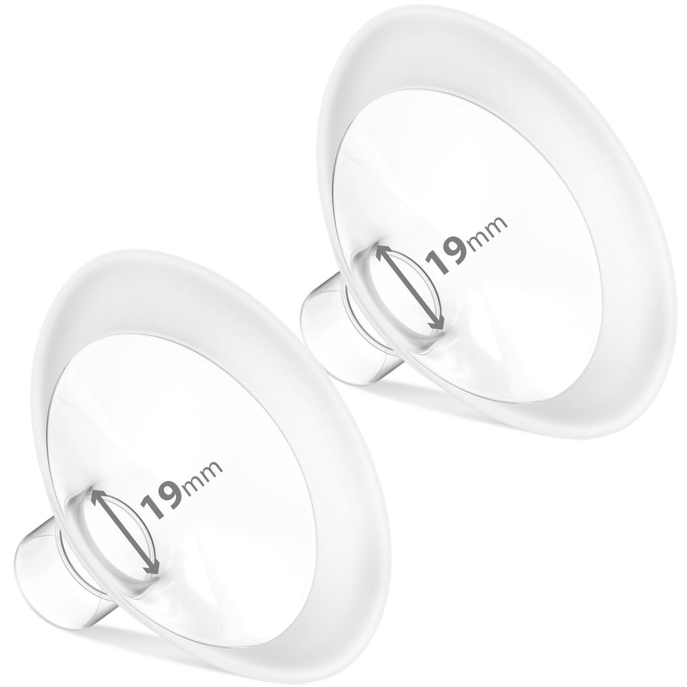 2 Pack 19mm Soft Rim Flanges for Medela Pump in StyleCompatible with Symphony, Sonata, Freestyle, Maxflow, PersonalFit and Lansinoh Signature Pro