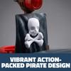 8.5 Inch Shark Pirate Boat with Lights and Sound - 1 Count view 3