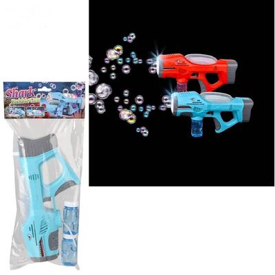 11.25 Inch Light-Up Bubble Shark Blaster with Sound  Includes Batteries and Soap - 1 Count