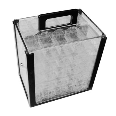Menolana Acrylic Chip Case Container Organizer 1000 Chips Capacity Chip Carrier Carry Case for Commercial Activities Casual Game Night, with 40mm Cases