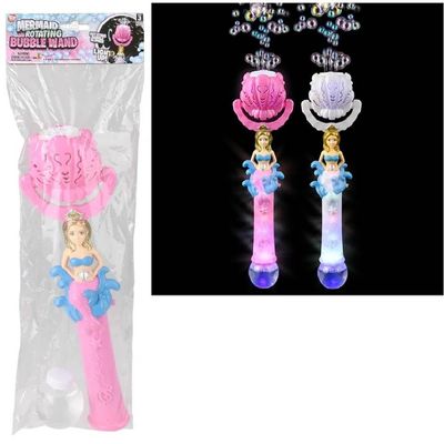 18 Inch Mermaid Rotating Bubble Wand with Light-Up Feature - 1 Count