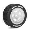 1/14 RC On-Road Drift Wheel Tires 2.36in OD Tamiya M-Chassis Tread Tyres w/Foam 12mm Hex Fit for Tamiya M08/05/06 MF-01X 1/14 Hyper 14303 14304 14210 (White 2) view 3