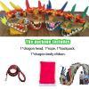 BPGSLYX Square Exercise Dance Dragon Ribbon Streamer, Outdoor Exercise Wu Long 3D Real-Like Dragon Ribbon Streamer Set (8m,White) view 3