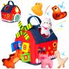 Momibeni Baby Toys 6-12 Months, Soft Barn Stuffed Farm Animals, Rattle and Portable Baby Farmhouse Toy, Farm Animals for Toddlers 1-3 Gifts Christmas Baby Stocking Stuffed view 1