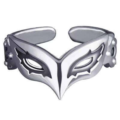 bonhams Persona 5 P5 Joker Persona Anime Ring S925 Sterling Silver Adjustable Rings Cosplay Jewelry Props Doujin Fan Gifts for Men and Women