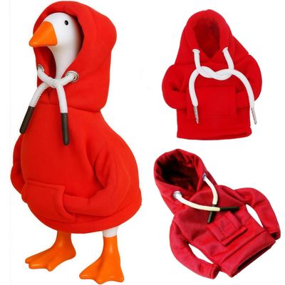 7 Inch Desk Goose Outfits,Mini Porch Goose Red Hoodies, Tabletop Goose Halloween Costume,Magnetic Goose Statue Key Holder Clothes for Table Decoration