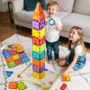 48pcs Magnetic Tiles Diamond Series - Premium Metal Tin Box Storage Gift Set - 3D STEM Building Blocks for Kids Toddlers 3+ - Strong Magnets, Compatible with Major Brands, Travel Friendly Case view 2