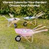ROBOTIME Kids Wheelbarrow with Gardening Set  Metal Wheelbarrow Toddler Outdoor Play Toy with Garden Tools, Watering Can & Plant Labels, Pretend Play Yard Equipment for Boys and Girls (Pink) view 3