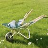 ROBOTIME Kids Wheelbarrow with Gardening Set  Metal Wheelbarrow Toddler Outdoor Play Toy with Garden Tools, Watering Can & Plant Labels, Pretend Play Yard Equipment for Boys and Girls (Green) view 1