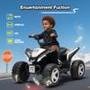 24V Ride on Toys for Big Kids, 4-Wheeler Quad ATV Play Car w/3.7MPH Max Speed, LED Lights, Bluetooth, Music, 2 Seater Ride on Car for Kids, Electric Cars for Children 3-8 (White) view 3