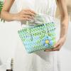 Personalized Woven Tote Basket with Name Custom Mini Handbag for Girls, Bowknot Gift Basket for Easter Egg Hunt Birthday, Blue, Large view 2
