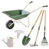 ROBUD Kids Wheelbarrow with Gardening Tools Set, Educational Kids Gardening Set with Kid Wheelbarrow, Toddler Gardening Set, Watering Can, Plant Labels, for Ages 3+ Boys Girls(Green) view 1