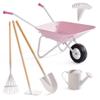 ROBUD Kids Wheelbarrow with Gardening Tools Set-9pcs Metal Toddler Wheelbarrow, Garden Tools, Watering Can, Plant Labels Child Outdoor Toy for Ages 3+, Christmas Birthday Gifts for Boys Girls(Pink) view 1