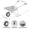 ROBUD Kids Gardening Tools Outdoor Toys Set Backyard Play with Kids Wheelbarrow-9pcs Metal Toddler Wheelbarrow, Garden Tools, Watering Can, Plant Labels for Ages 3+ (Grayish White) view 2