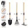 ROBUD Kids Gardening Tools Outdoor Toys Set Backyard Play with Kids Wheelbarrow-9pcs Metal Toddler Wheelbarrow, Garden Tools, Watering Can, Plant Labels for Ages 3+ (Grayish White) view 3