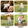 ROBUD Kids Gardening Tools Outdoor Toys Set Backyard Play with Kids Wheelbarrow-9pcs Metal Toddler Wheelbarrow, Garden Tools, Watering Can, Plant Labels for Ages 3+ (Grayish White) view 4