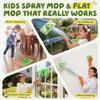 ILAVCLEAN 2-Set Toy Mop for Kids - Toddler Real Spray Flat Floor Mop Montessori Cleaning Toy Set, Educational and Fun Gifts for Boys and Girls Ages 4+ view 3